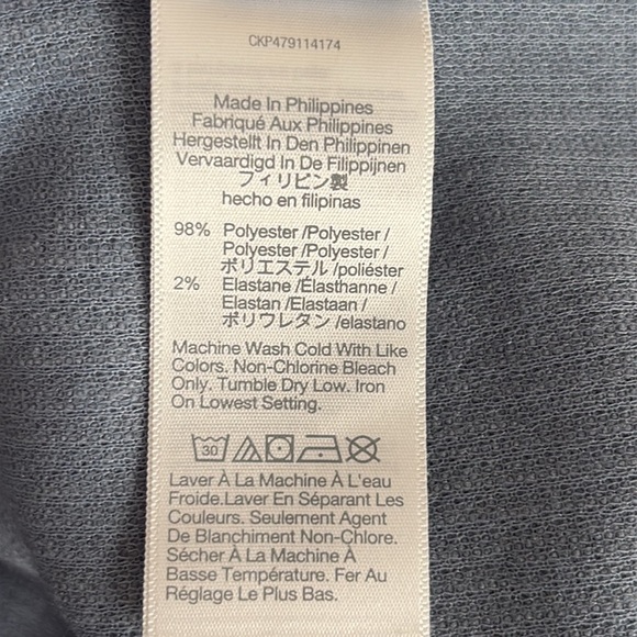 Madewell Jacquard Textured Stripe Funnel Neck Top in Teapot Blue - NWOT - Medium - Picture 7 of 8